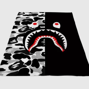 Shark Face Wallpaper Fleece Blanket Sherpa Blanket
