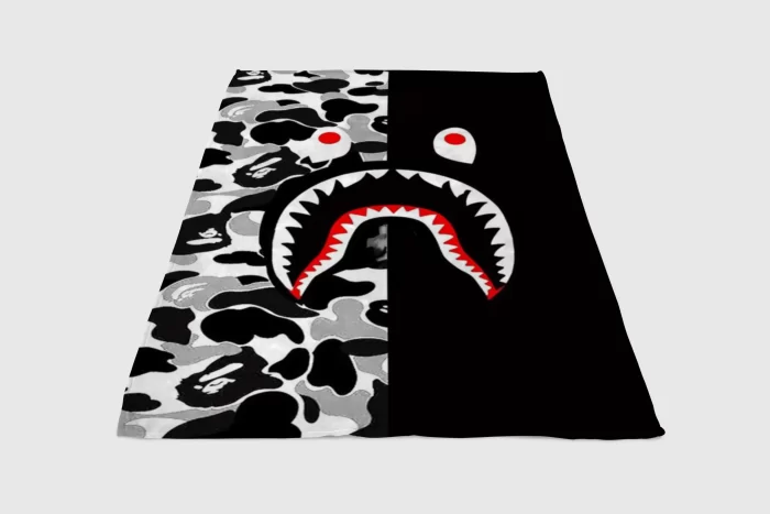 Shark Face Wallpaper Fleece Blanket Sherpa Blanket