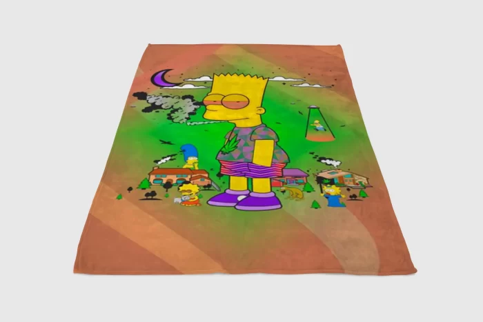 Simpson Weed Wallpaper Fleece Blanket Sherpa Blanket