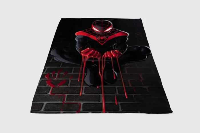Spider Man Miles Morales Wallpaper Fleece Blanket Sherpa Blanket