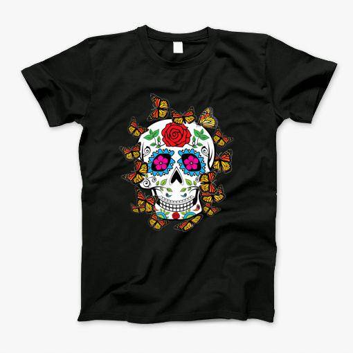 Sugar Skull Dia De Los Muertos Costume T-Shirt – Choose Life. Choose Style