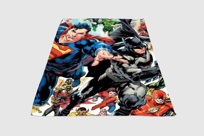 Superman And Batman With Another Character Fleece Blanket Sherpa Blanket