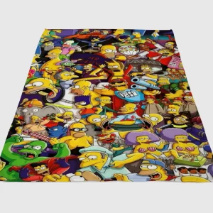 The Simpsons All Character Fleece Blanket Sherpa Blanket