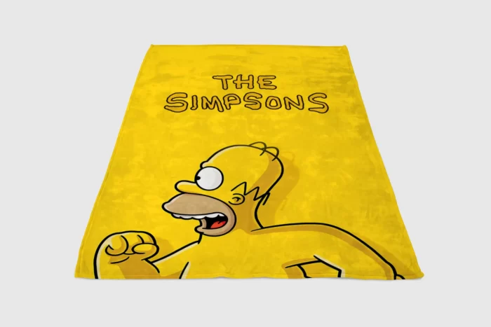 The Simpsons Running Fleece Blanket Sherpa Blanket