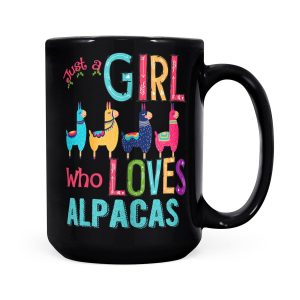 Alternative view of Just A Girl Who Loves Alpacas And Christmas - Black Mug
