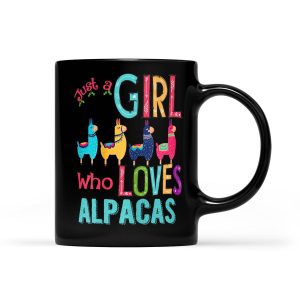 Just A Girl Who Loves Alpacas And Christmas - Black Mug