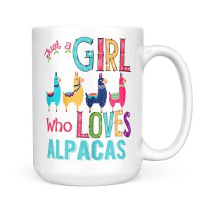 Alternative view of Just A Girl Who Loves Alpacas And Christmas - White Mug