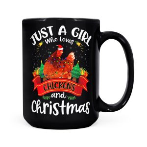 Alternative view of Just A Girl Who Loves Chickens For Christmas - Black Mug