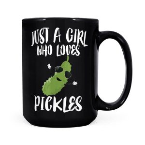 Alternative view of Just A Girl Who Loves Pickles Pickle Gift - Black Mug