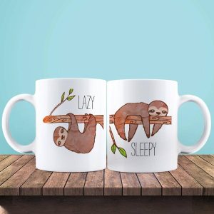 Lazy & Sleepy Cute Sloth Couple Mugs Gift