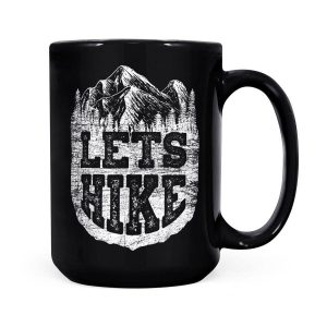 Alternative view of Let's Hike Outdoor Hiking Nature Hiker Vintage Gifts - Black Mug