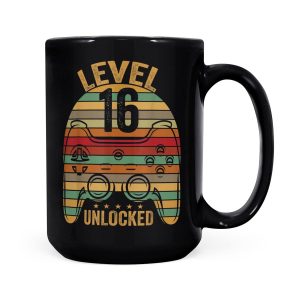 Alternative view of Level 16 Unlocked Birthday 16 Year Old Boy Gifts - Black Mug
