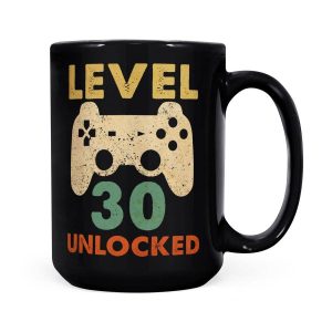 Alternative view of Level 30 Unlocked Funny Mens 30th Birthday - Black Mug