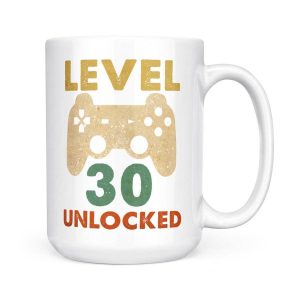Alternative view of Level 30 Unlocked Funny Mens 30th Birthday - White Mug