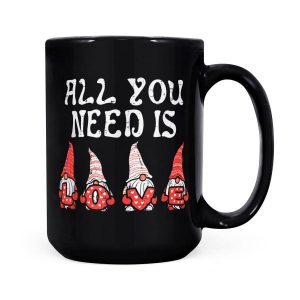 Alternative view of Love Nordic Gnomes Cute Valentine's Day Gift - Black Mug