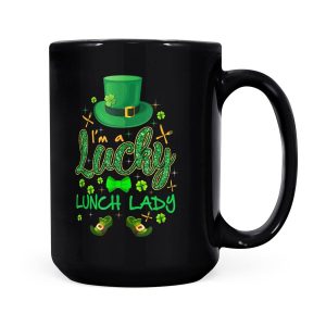 Alternative view of Lunch Lady Cafeteria St.Patrick's Day Lucky Gift - Black Mug