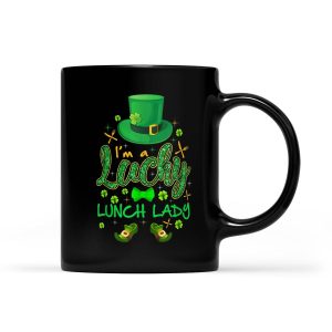 Lunch Lady Cafeteria St.Patrick's Day Lucky Gift - Black Mug