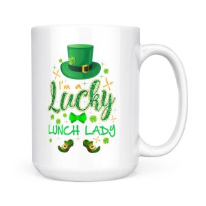 Alternative view of Lunch Lady Cafeteria St.Patrick's Day Lucky Gift - White Mug