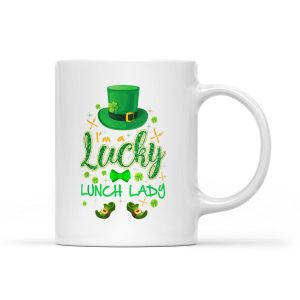 Lunch Lady Cafeteria St.Patrick's Day Lucky Gift - White Mug