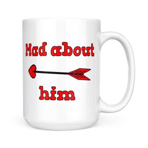 Alternative view of Mad About Him With Arrow For Valentine's Day - White Mug