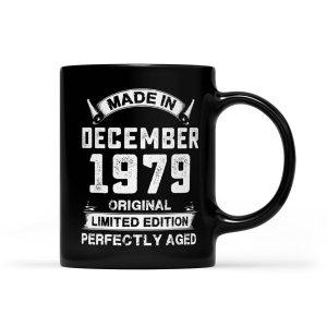 Made In December 1979 Birthday Gift - Black Mug