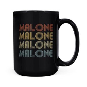 Alternative view of Malone Retro Vintage Style Name Gift - Black Mug