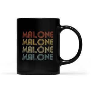 Malone Retro Vintage Style Name Gift - Black Mug