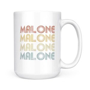 Alternative view of Malone Retro Vintage Style Name Gift - White Mug