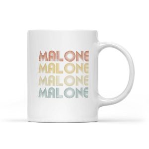 Malone Retro Vintage Style Name Gift - White Mug