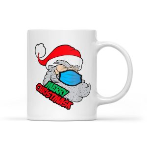 Mask Wearing Quarantine Santa Funny Christmas - White Mug