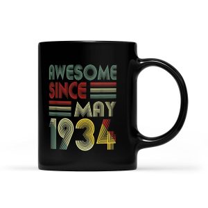 May 1934 87 Years Old 87th Birthday Decorations - Black Mug