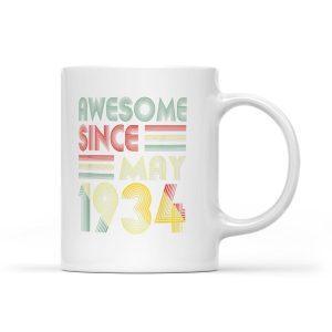 May 1934 87 Years Old 87th Birthday Decorations - White Mug