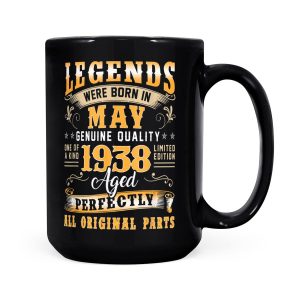 Alternative view of May 1938 81st Birthday Gift 81 Year Old - Black Mug