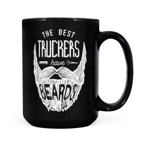 Alternative view of Mens Bearded Trucker Truck Driver Bearded Truck Driver Gift - Black Mug