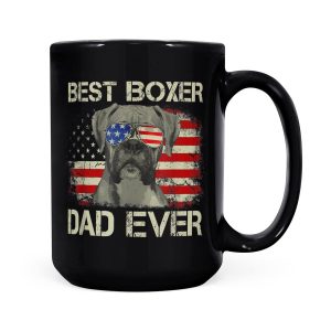 Alternative view of Mens Best Boxer Dad Ever Dog Lover American Flag Gift - Black Mug