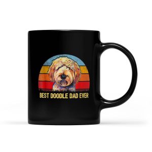 Mens Best Doodle Dad Ever Goldendoodle Dad Vintage - Black Mug