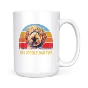Alternative view of Mens Best Doodle Dad Ever Goldendoodle Dad Vintage - White Mug