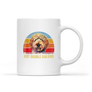 Mens Best Doodle Dad Ever Goldendoodle Dad Vintage - White Mug
