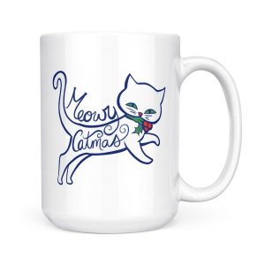 Alternative view of Meowy Catmas Christmas Cats - White Mug