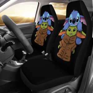 Baby Yoda And Stitch Cute DN Cartoon Car Seat Covers - Car Accessories