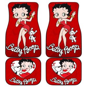 Betty Boop Car Floor Mats - Art Betty Boop and Dog Cute Car Floor Mats Cartoon