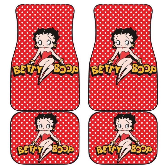 Betty Boop Car Floor Mats - Betty Boop Dots Car Floor Mats Cartoon Fan Gift