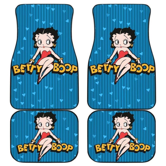 Betty Boop Car Floor Mats - Betty Boop Hearts Car Floor Mats Cartoon Fan Gift