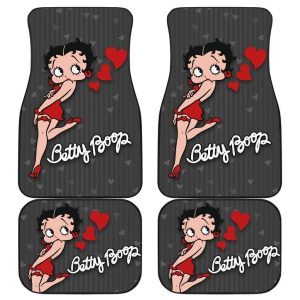 Betty Boop Car Floor Mats - Betty Boop Hearts Cartoon Fan Gift Car Floor Mats