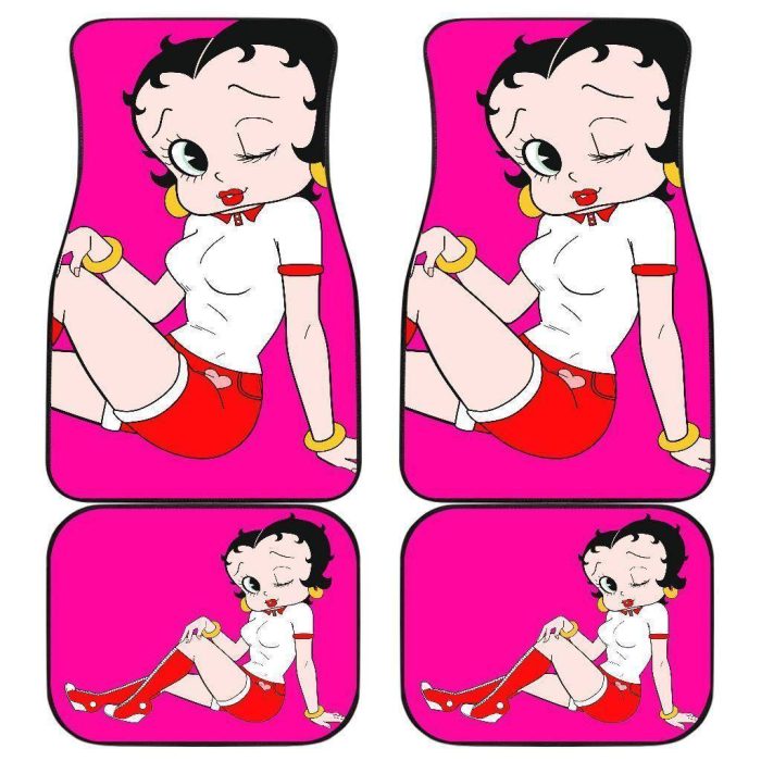 Betty Boop Car Floor Mats - Betty Boop Pretty Cartoon Girl Car Floor Mats