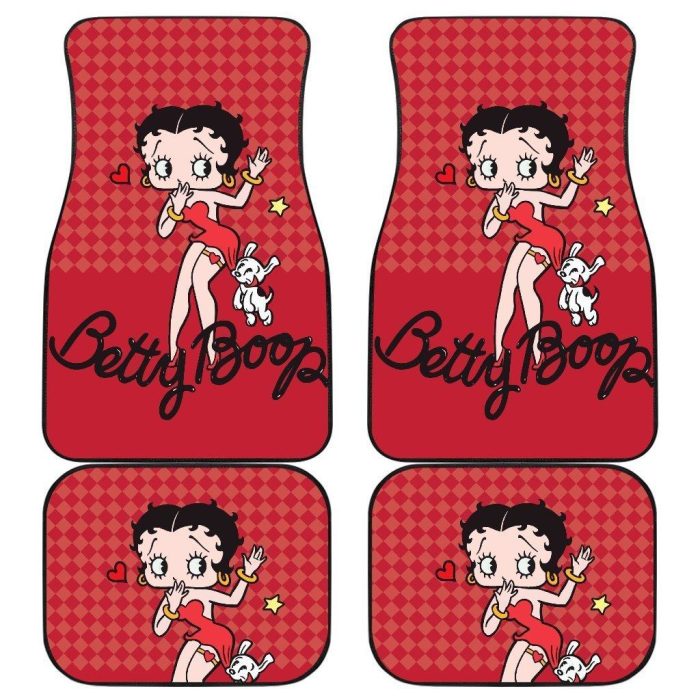 Betty Boop Car Floor Mats - Betty Boop With Dog Cartoon Fan Gift Car Floor Mats