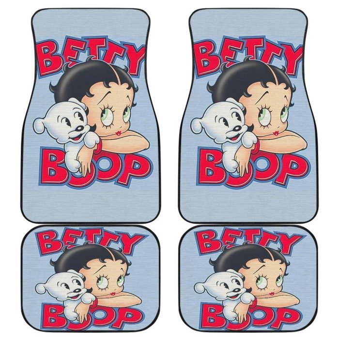 Betty Boop Car Floor Mats - Betty Boop and Dog Art Car Floor Mats Cartoon Fan Gift