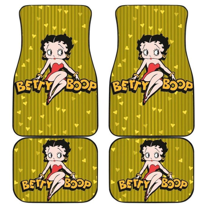 Betty Boop Car Floor Mats - Pretty Betty Hearts Boop Car Floor Mats Cartoon Fan Gift