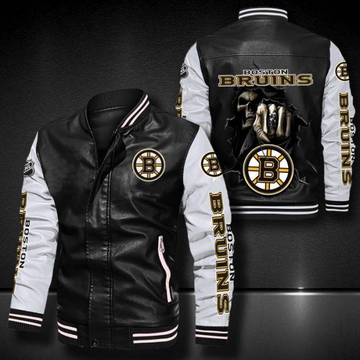 Boston Bruins Leather Bomber Jacket