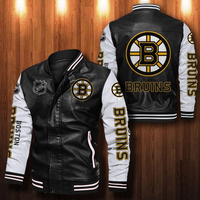 Boston Bruins Leather Bomber Jacket